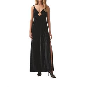 NEW AJE. moonbow velvet maxi dress in black